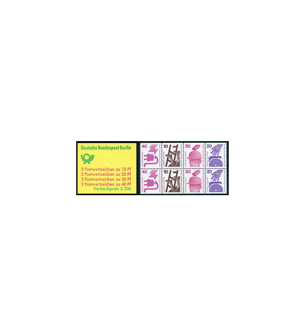 Berlin Markenheft Nr 9b Unfallverhütung 1974 Briefmarke Goldhahn 325040